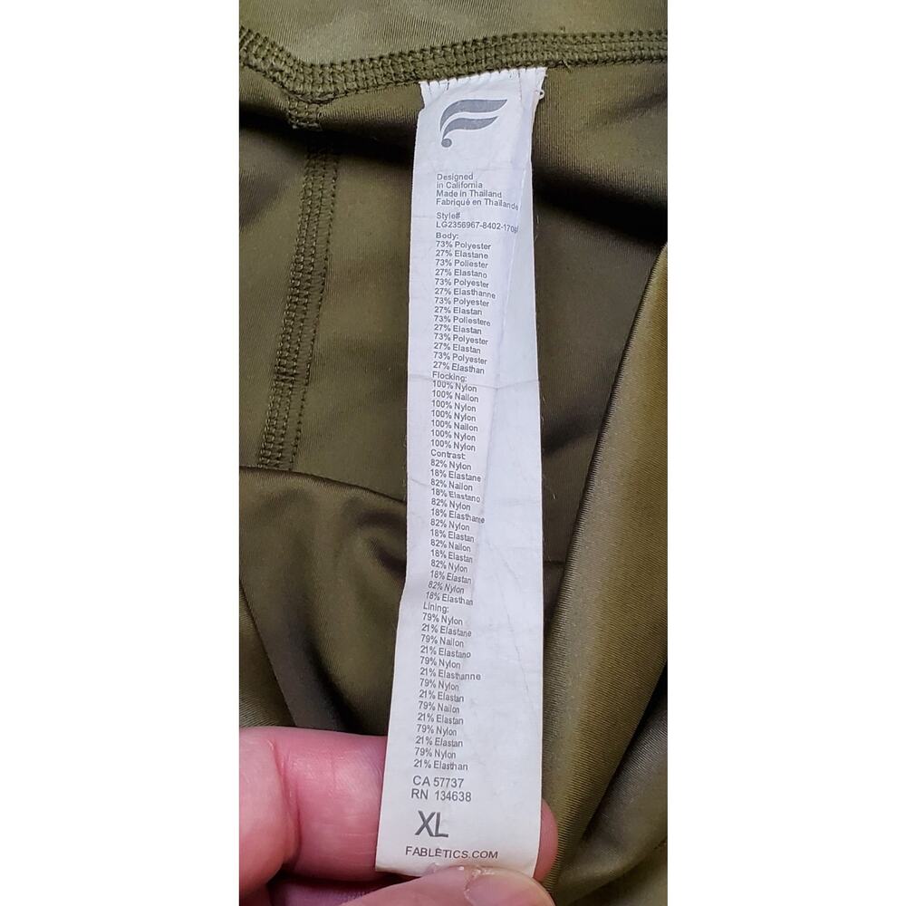 Fabletics Leggings Women’s Size XL HighWaisted Dark Moss Shine Activewear C35 - Picture 6 of 8